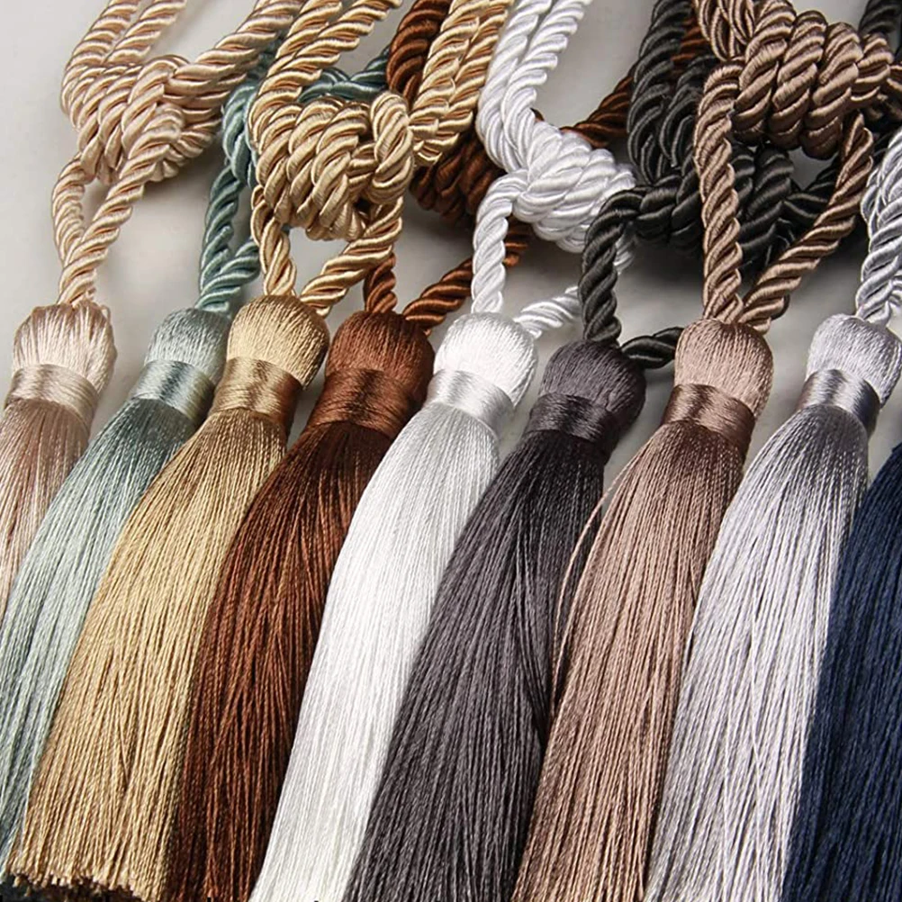 

2Pcs Curtain Tie Rope Polyester Rope Retro Elegant Decorative Curtain Tiebacks for Living Room Bedroom Kitchen Home Curtains