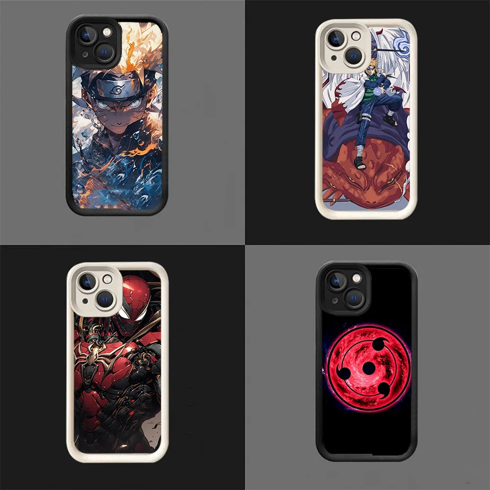 WEA-2 Anime N-Naruto Black Stepped TPU Case For iPhone 11 12 13 14 15 Mini Pro Plus Max