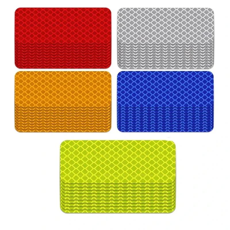 10/20/30pcs Bumper Reflective Stickers Reflective Warning Strip Tape Secure Reflector Stickers