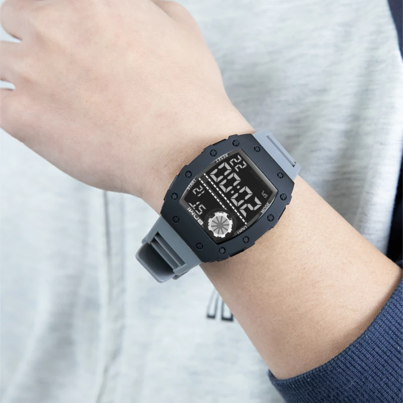 BNMI High Quality Men's Sports Watch Weekly Calendar Display Waterproof Alarm Chronograph Electronic Digital Watches Teenagers - Image 6