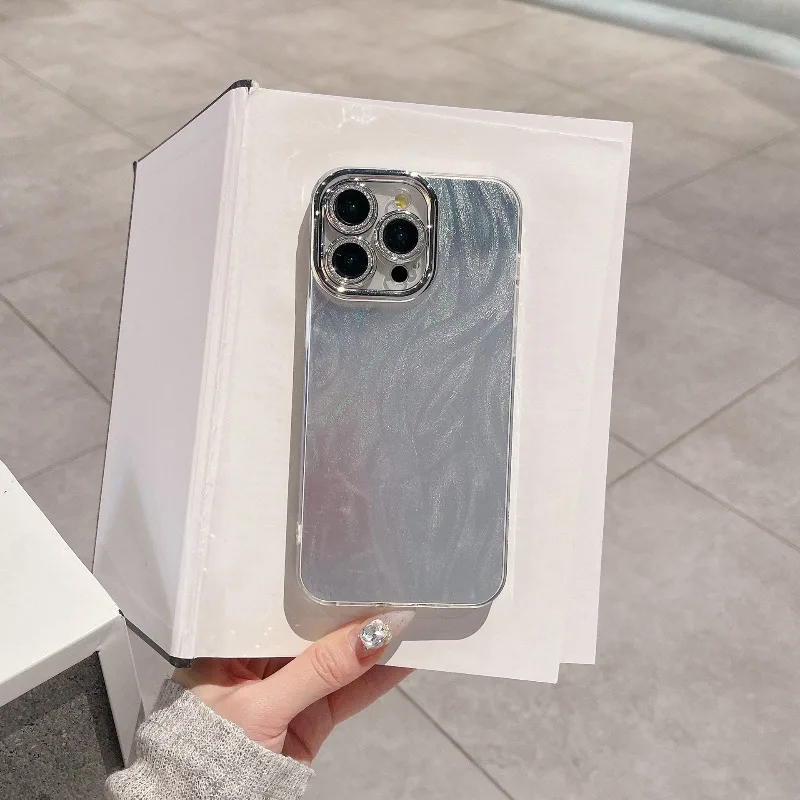 Luxury Feather Pattern Laser Glitter Phone Case For For IPhone 17 16 11 12 13 14 15 Pro Max Plus Shockproof Bumper Cases Cover