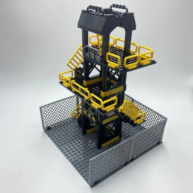 

Военная база военной сцены MOC, строительные блоки, кирпичи, высокая часовая башня, архитектурный дизайн, совместимые аксессуары, игрушки