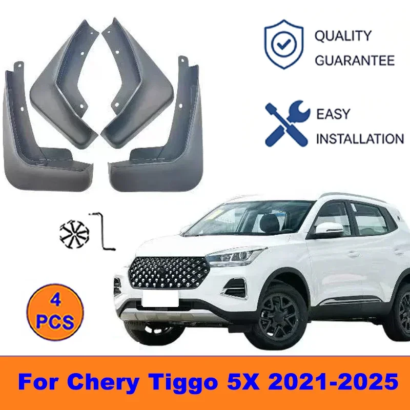 

4Pcs Mud Flaps For Chery Tiggo 5X 2021-2025 - Splash Guards Front&Rear Wheel Fender Mudguards Car Exterior Protection Accessory
