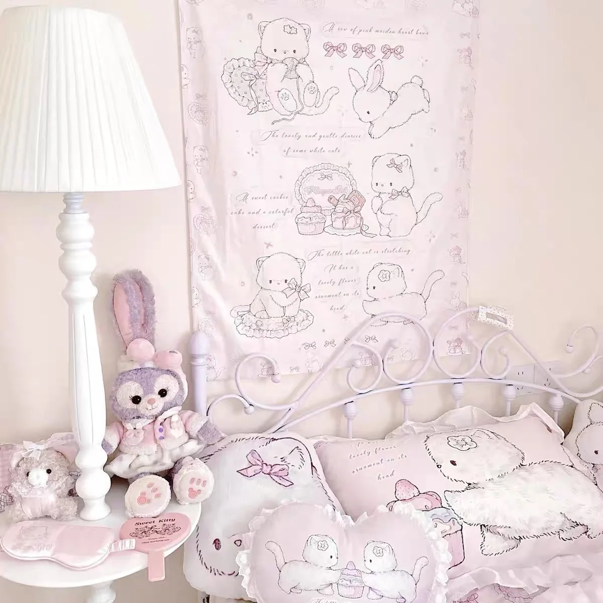 Kawaii Wall Tapestry Hanging Cloth Background Bedroom Wall Bedspread Dormitory Room Decoration Anime Tapestries Tapiz 방꾸미기 아이템