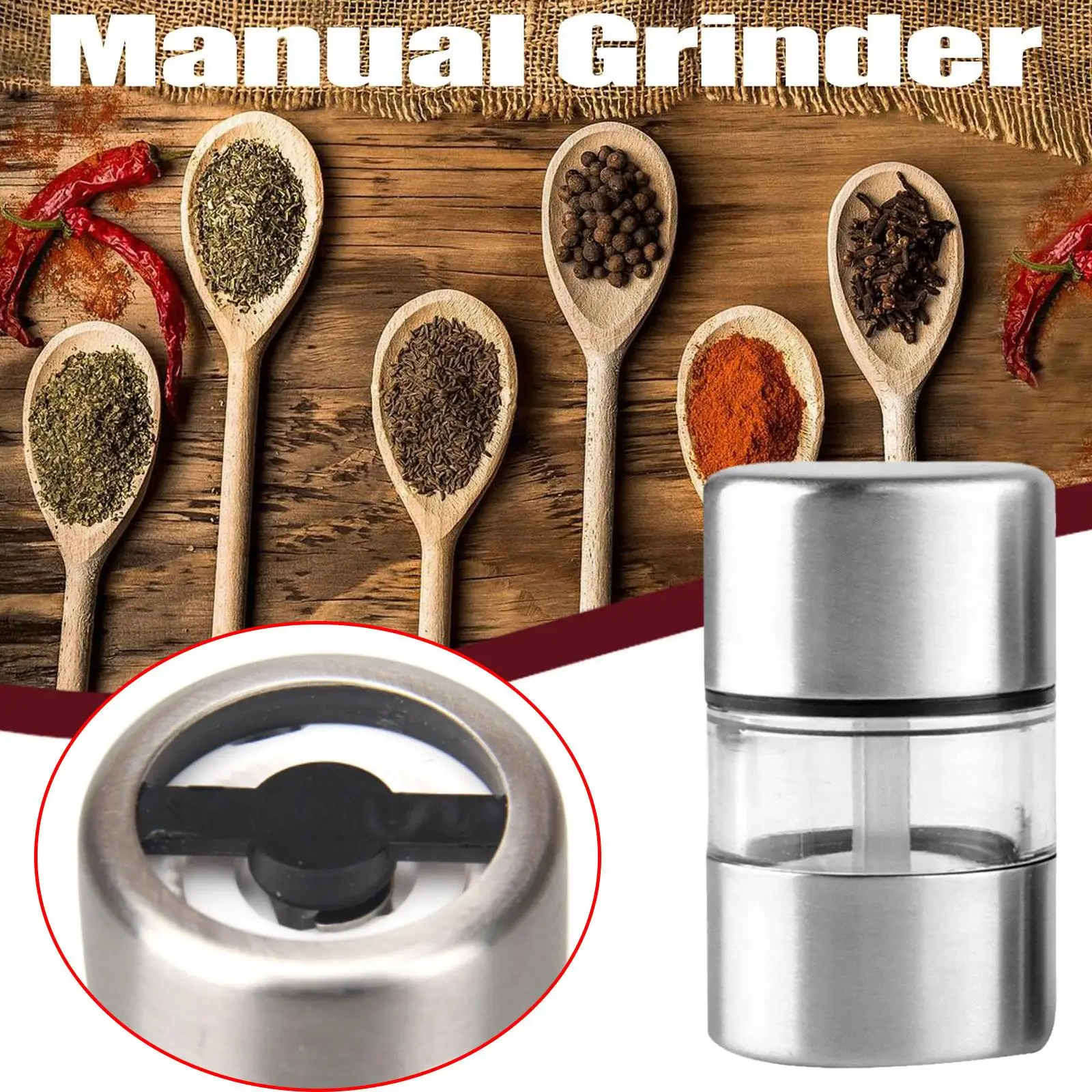 

Mini Manual Salt Pepper Grinder Stainless Steel Mill Grinder For Herb Pepper Spice Rose Kitchen Tools