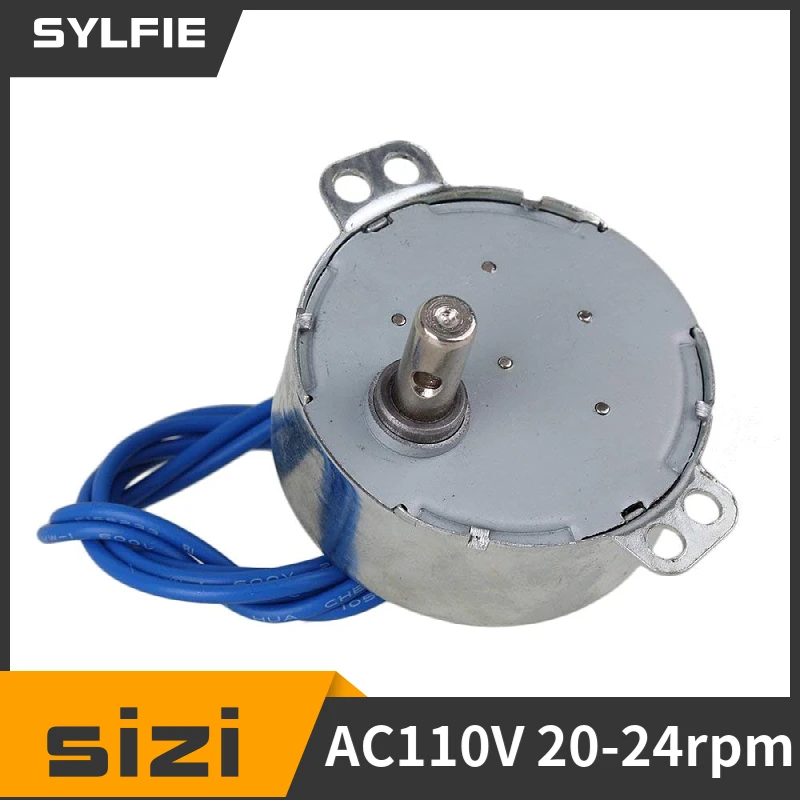 Synchronous Motor 50/60Hz AC 100-127 V 4W 20-24 RPM CCW/CW TYC-50 Silver