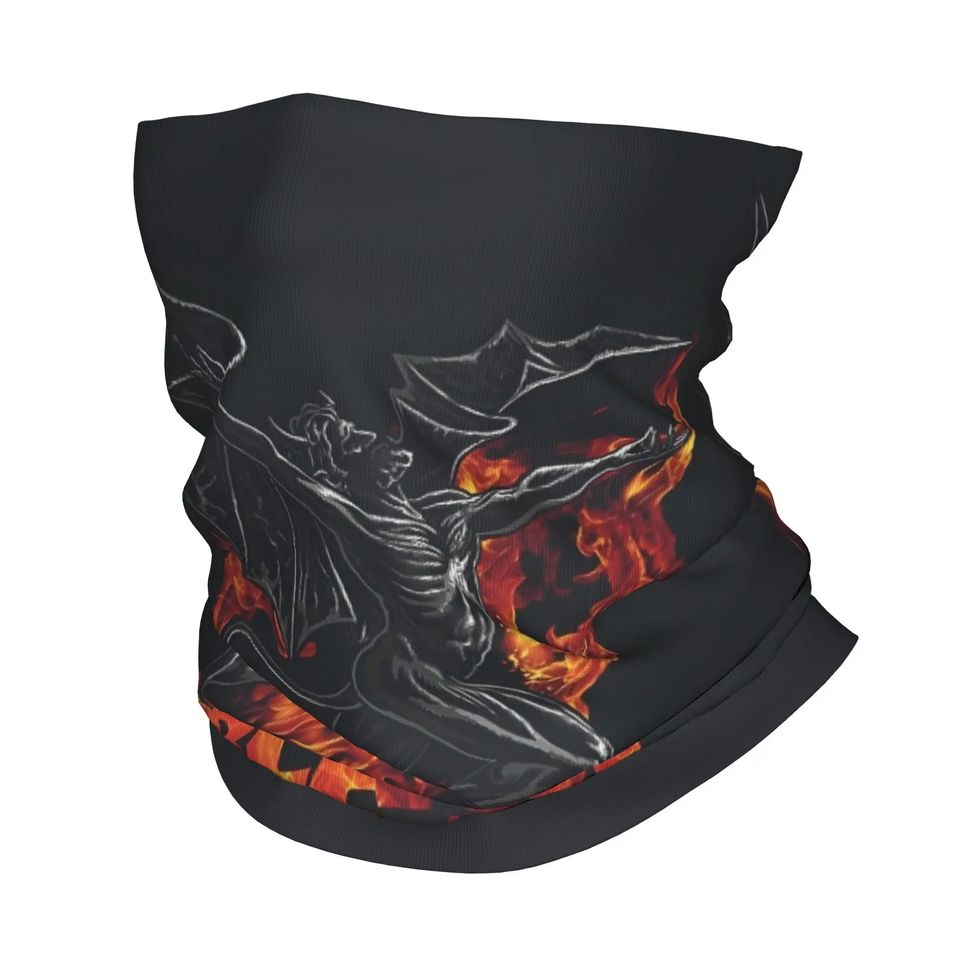 Custom S-Sabbathed Heavy Metal Neck Gaiter Women Men UV Protection Winter Rock Metal Music Bandana Scarf for Hiking