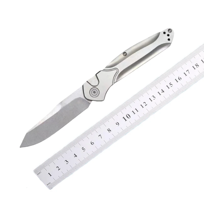 BM9400 Taschenmesser Stonewash M390 Klinge Single Action TC4 Titanlegierung Griff Taktische Jagd Camping EDC Überlebenswerkzeug