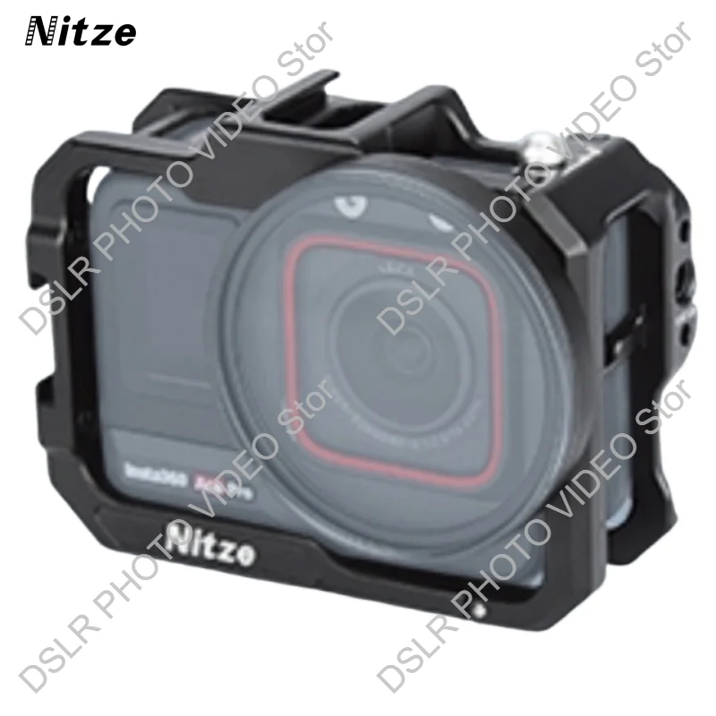 Nitze Aluminum Cage for Insta360 Ace/Ace Pro/Ace Pro 2 Acti  Camera with 52mm Filter Adapter Ring