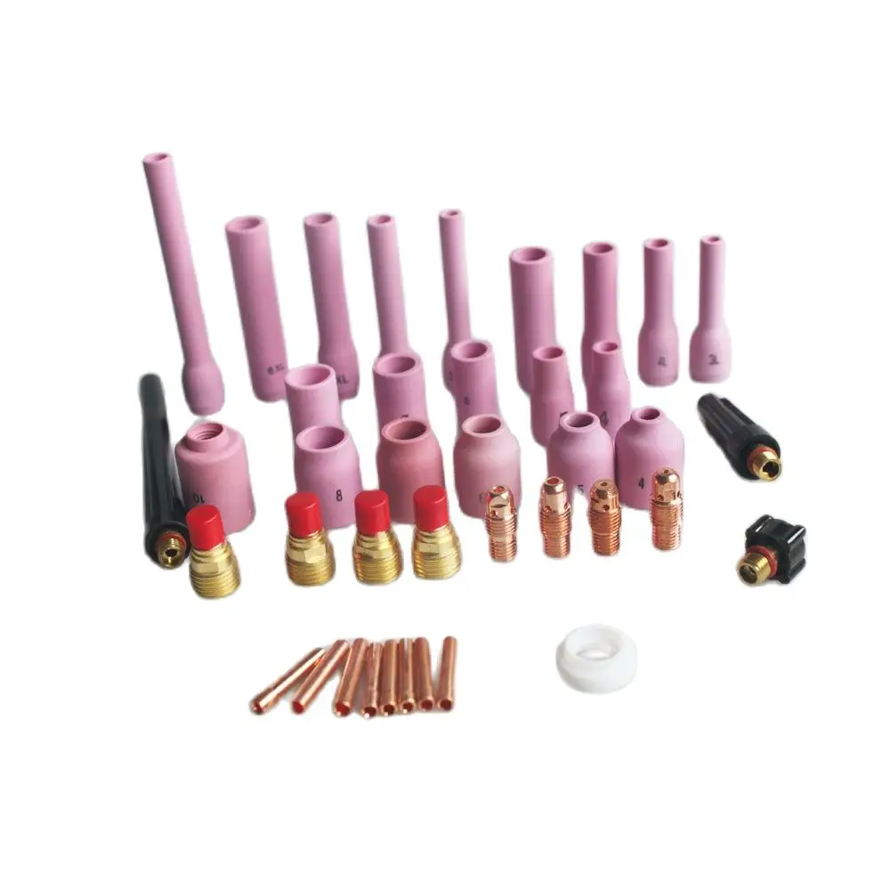 

40pcs TIG Torches Kit Long Alumina Nozzle Back Cap Collet Body Fit TIG Welding Gun SR WP9 20 25