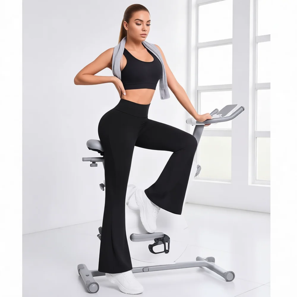 High Waist Flare Yoga Pants For Women Tummy Control Bootcut Leggings Breathable Workout Running Fitness Athletic Tights