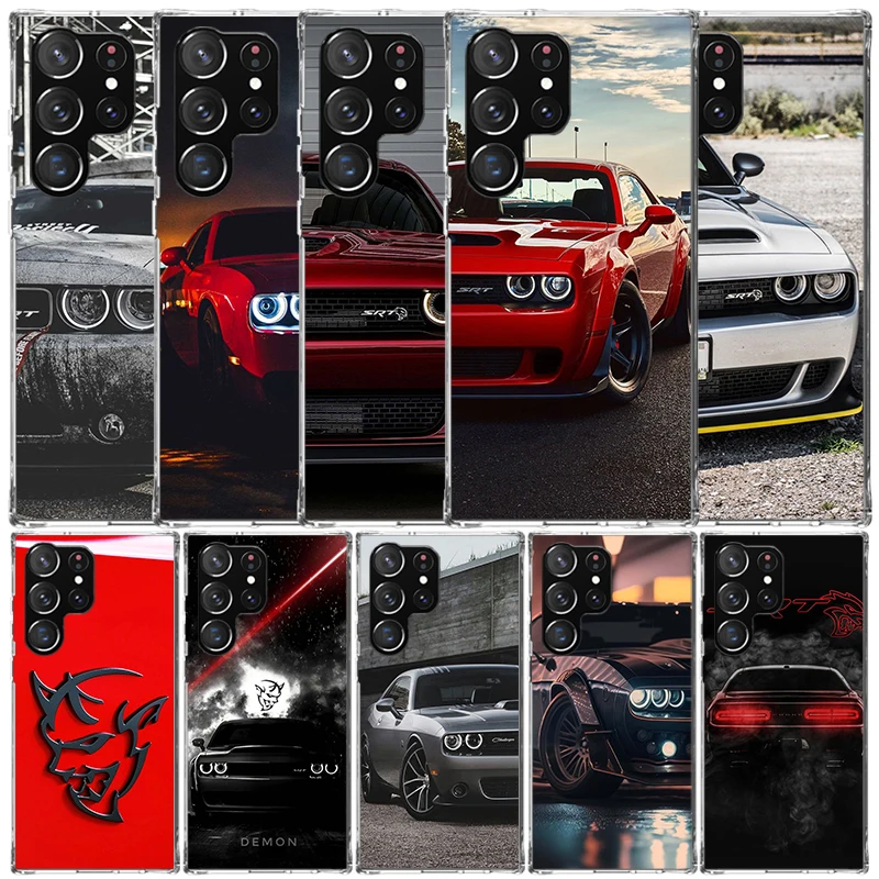 Challenger S-SRT Phone Case For Samsung Galaxy S22 S23 S24 Ultra S21 S20 FE S10 Plus S10E S9 S8 + S7 Edge Soft TPU Back Cover