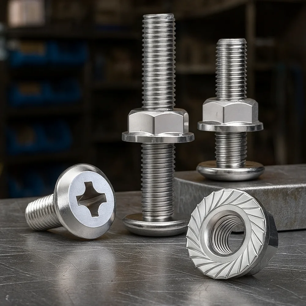 

M6 M8 304 Stainless Steel Screws Lock Washers Flat Washers Hex Head Screws Pan Head Wafer Bolts and Nut Set Machine Assembly