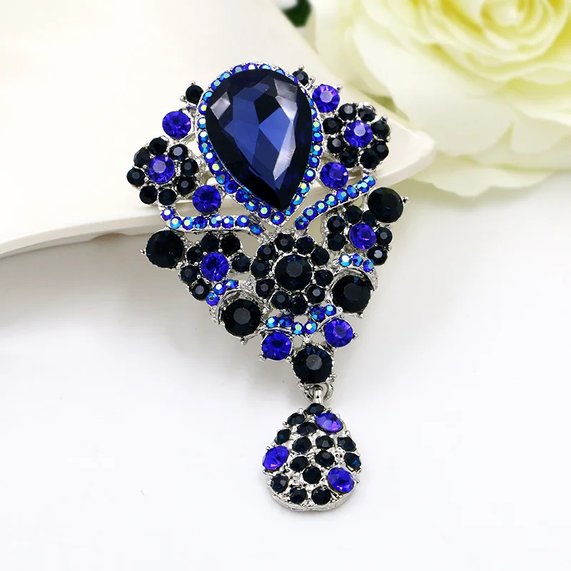 WEIMANJINGDIAN Brand Gorgeous Exaggerated Shiny Crystal Rhinestones Diamante Brooch Pins Wedding Bouquets  Jewelry Accessories