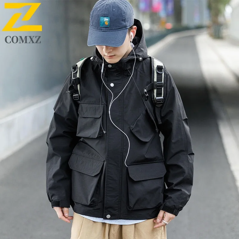 

Мужские повседневные минималистичные куртки Valley, водонепроницаемые ветрозащитные куртки для кемпинга с несколькими карманами, прогулочная университетская куртка, дорожное пальто больших размеров