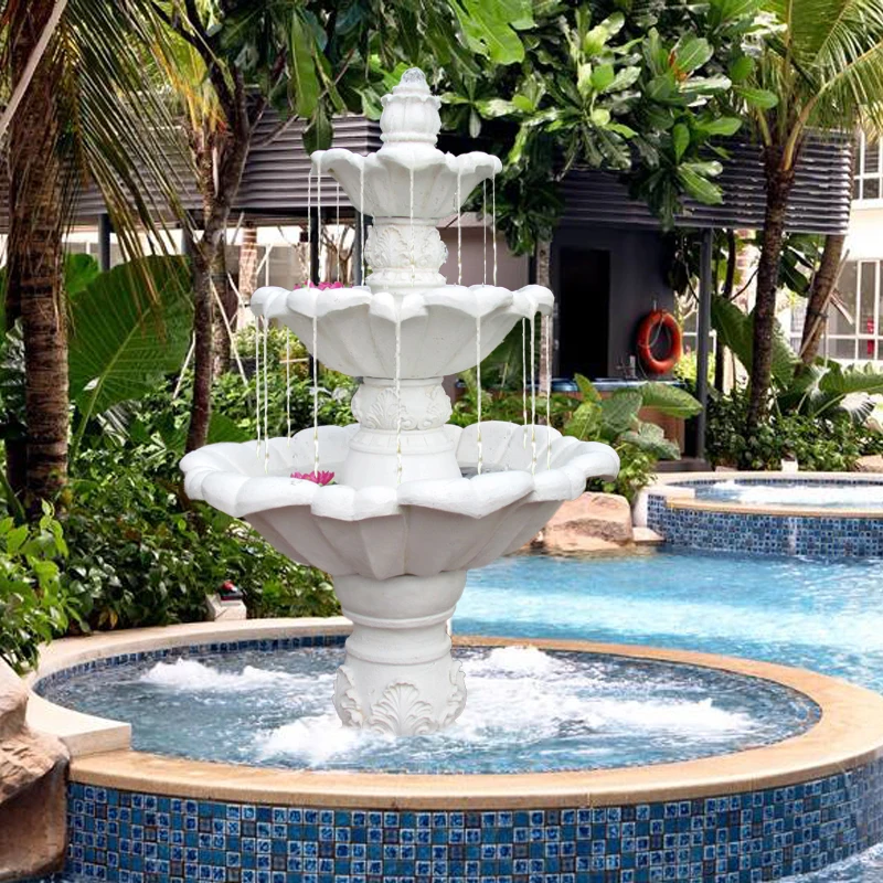 Modern Beauty Decorative White Marble Handmade Eco-Friendly & Durable Garden Water Fountain Lifetime Warranty Customizable Size