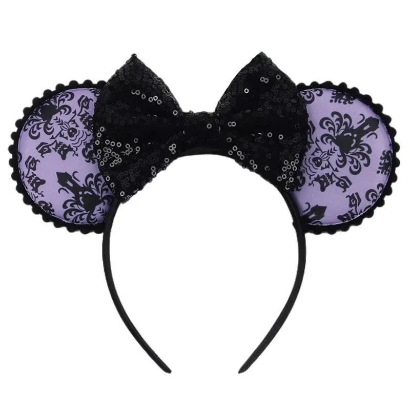 Disney The Little Mermaid Ursula Ear Headband For Adults Halloween Ghost Bat Bows Hairbands Women Girls Party Hair Accessories