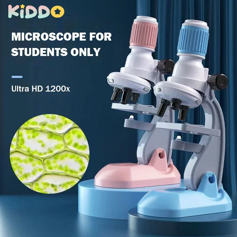 Children's microscope 1200 times professional scientific equipment biological experiment set Portable junior high school version