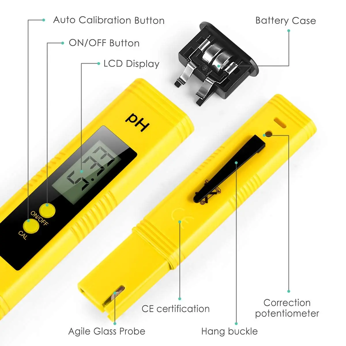 PH Meter 0.01 High Precision For Water Quality Tester With 0-14 Measurement Range Suitable Aquarium Swimming Pool