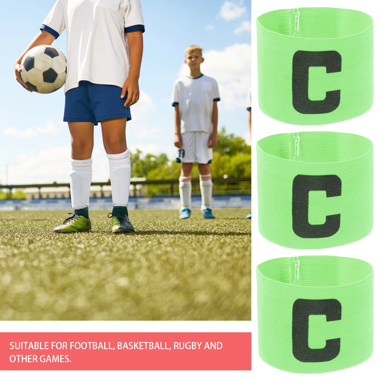6pcs Captain Armband Football Team Leader Band Durable Nylon Washable Reusable For Soccer Basketball Hockey Outdoor Sports