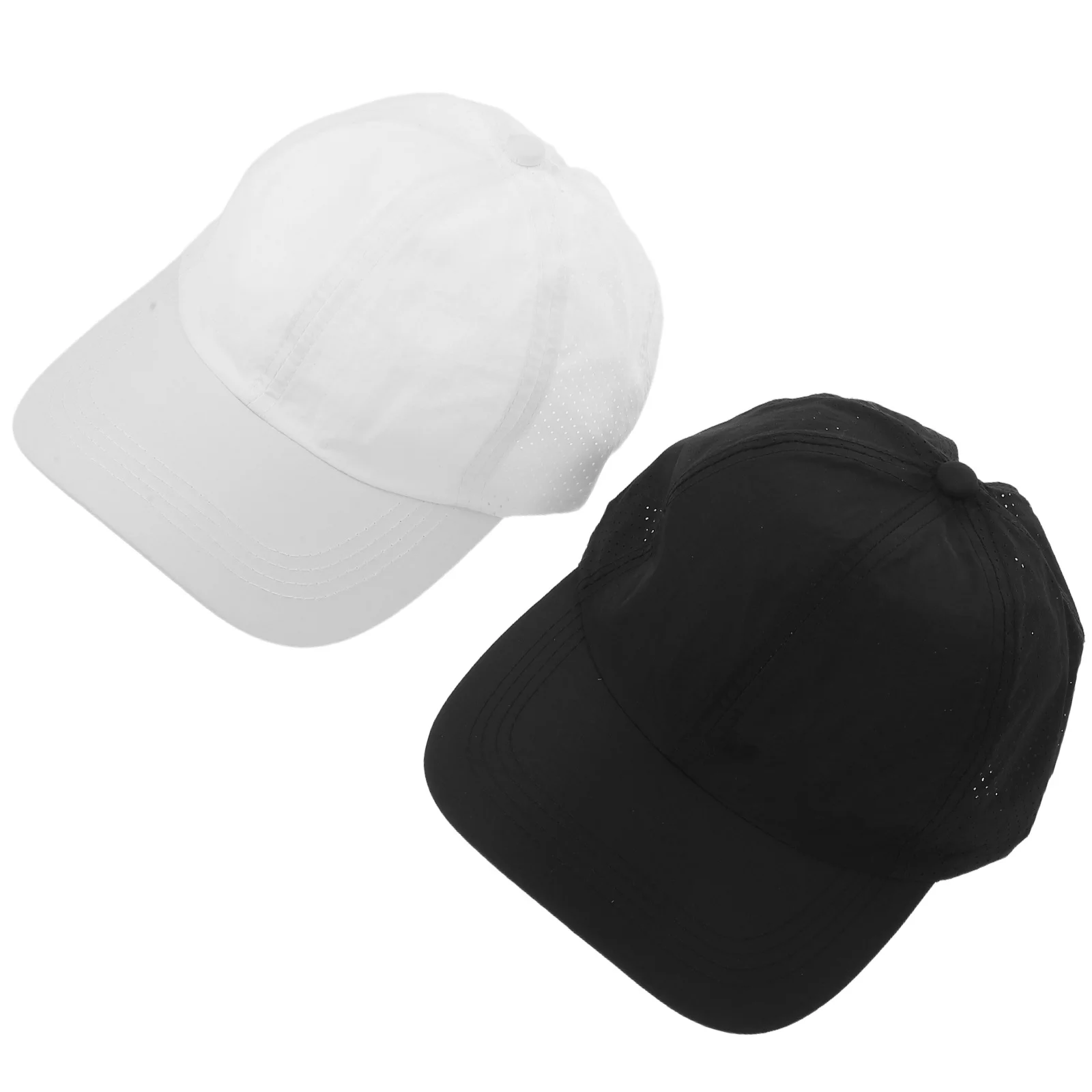 

2pcs Mesh Baseball Cap For Women: Breathable Quick-Drying Ponytail Hat Wide Brim Sun Protection Running Gym Tennis