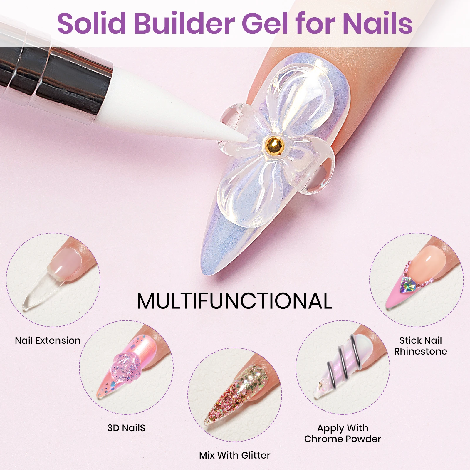 MIZHSE 18G Solid Builder Gel Set No Stick Hands Nail Tips Glue Extension Semi Permanent Varnish With UV Led Lamp Dryer Nail Art