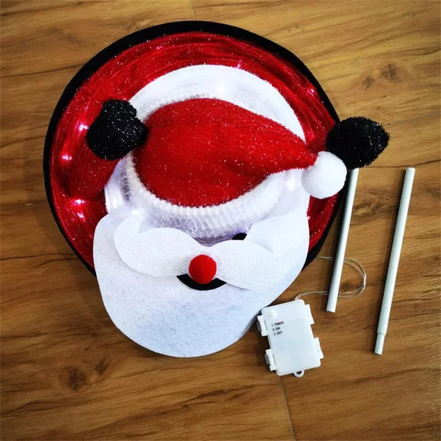 Tirvose muñeco de nieve Santa Claus linterna adorno lámpara alimentada por batería guirnaldas de luces navideñas para decoración navideña de fiesta de año nuevo