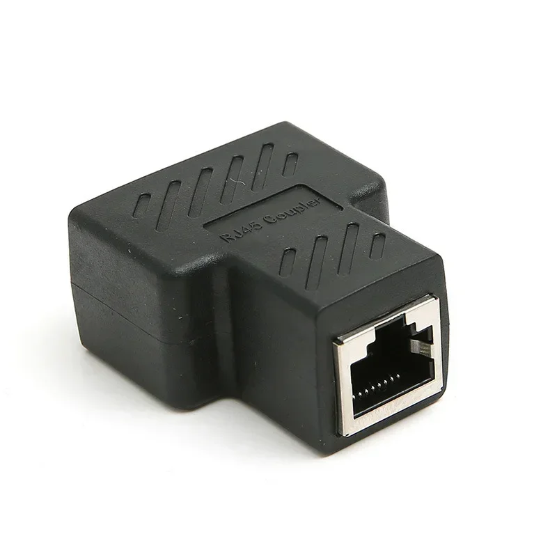 1pc Black Ethernet Adapter Lan Cable Extender Splitter for Internet Connection Cat5 RJ45 Splitter Coupler Contact Modular Plug