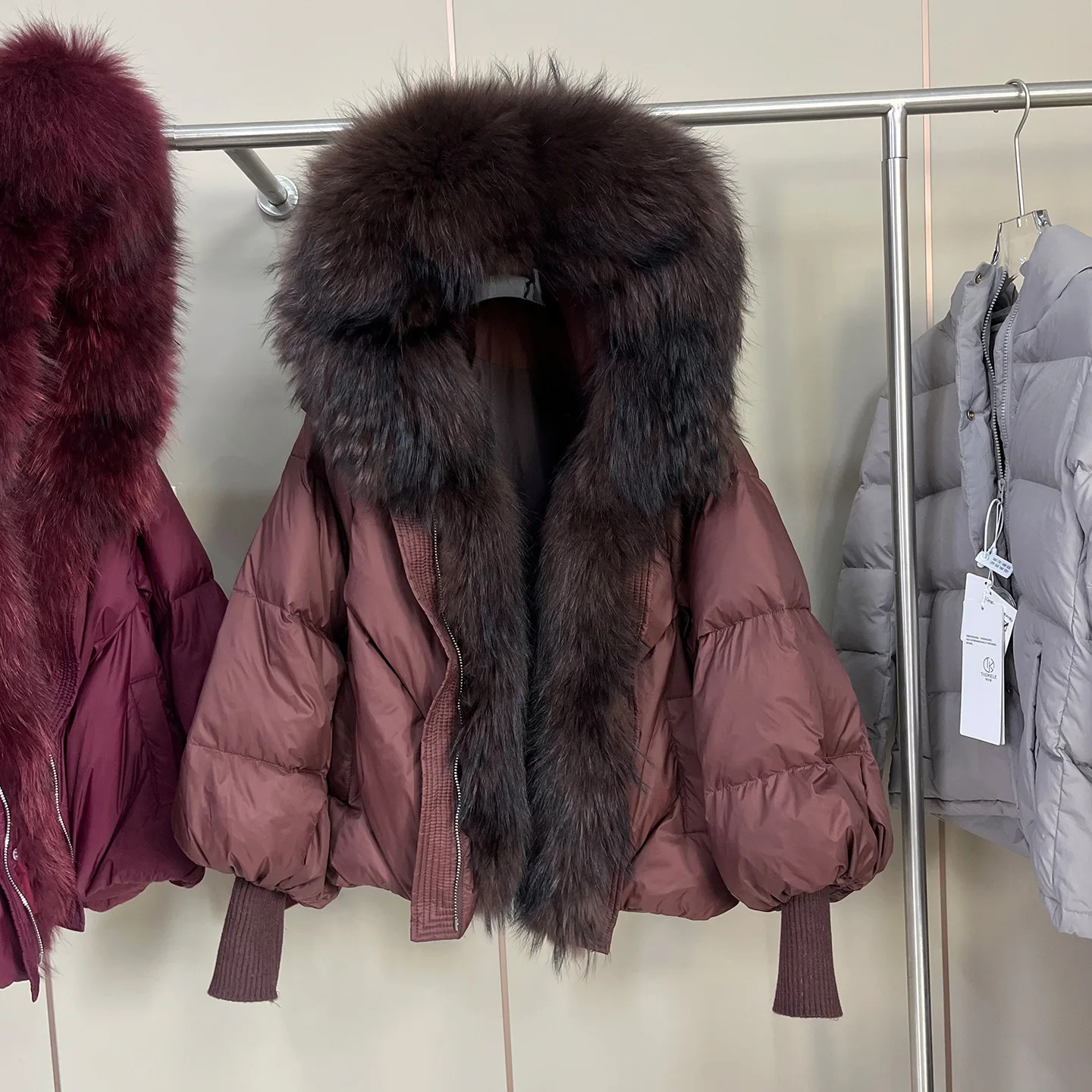Thick Warm Quilted Parkas New Winter Detachable Large Real Fur Hooded Puffer Jacket Female Thick Warm  Women Duck Down Coat - view 5