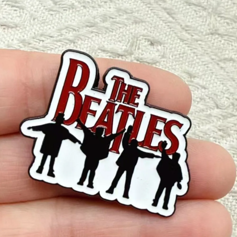 The Beatles Rock Band Emaille-Pin Klassische Band-Silhouette Anstecknadel für Jacke Rucksack Musik-Fan Schmuck Geschenk – Detail 4