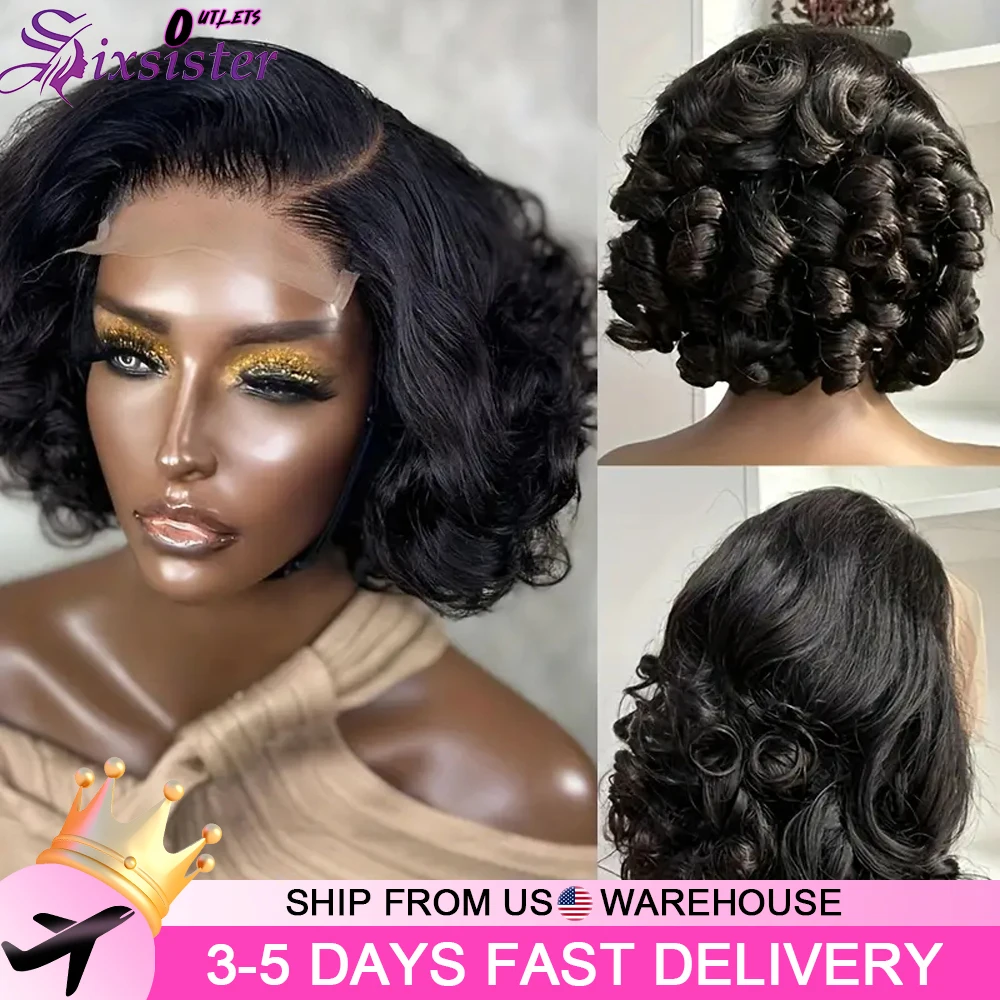 

Объемная волна Боб Парики Человеческие волосы Свободная волна Парик 13x4 Кружевной фронтальный парик 4x4 Кружевная застежка Короткий парик Боб для чернокожих женщин Плотность 200%