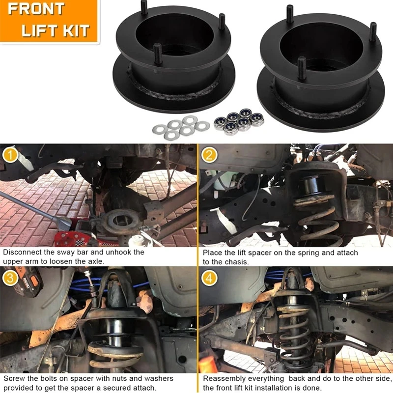 Full Kit Suspension Lift Kit Fit for Dodge Ram 1500 4X4 4WD 1994-2001 / 3” Front+3” Rear Lift Kit Good Quality and Performance