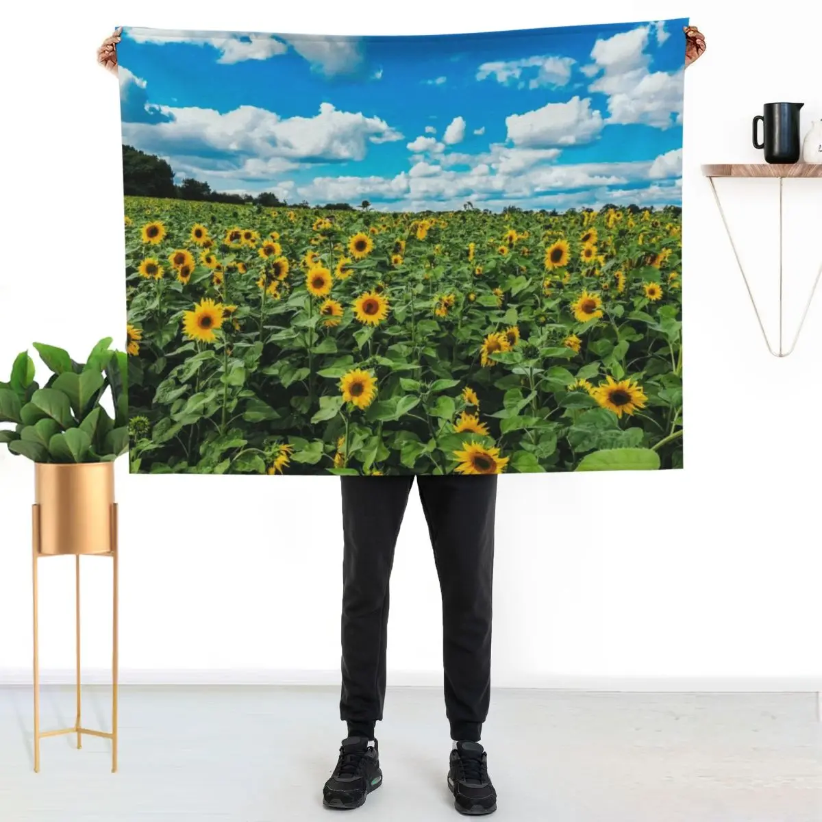 

Sunflower Field Throw Blanket Warm Napping Blanket for Office Couch Bed