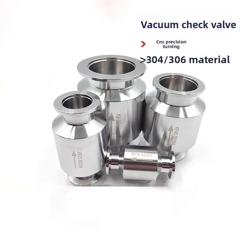 

304 Stainless Steel KF16 KF25 KF40 KF50 Vacuum Inline One-way Check Valve, Vacuum Pump One-way Valve