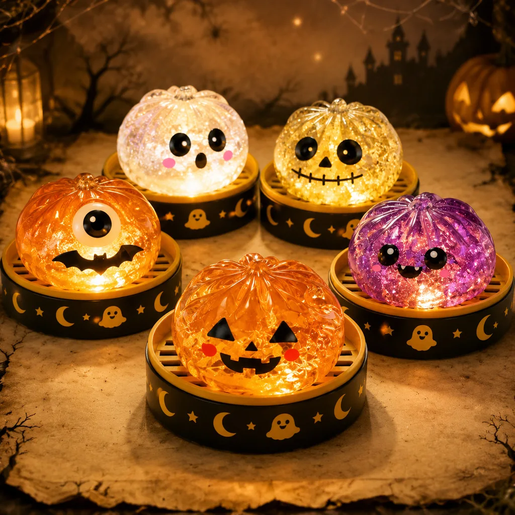Mystery Halloween Dumpling Squishy Pumpkin, Ghost Squeeze Toys with Box Stress Relief Halloween Holiday New Year Gift 2027