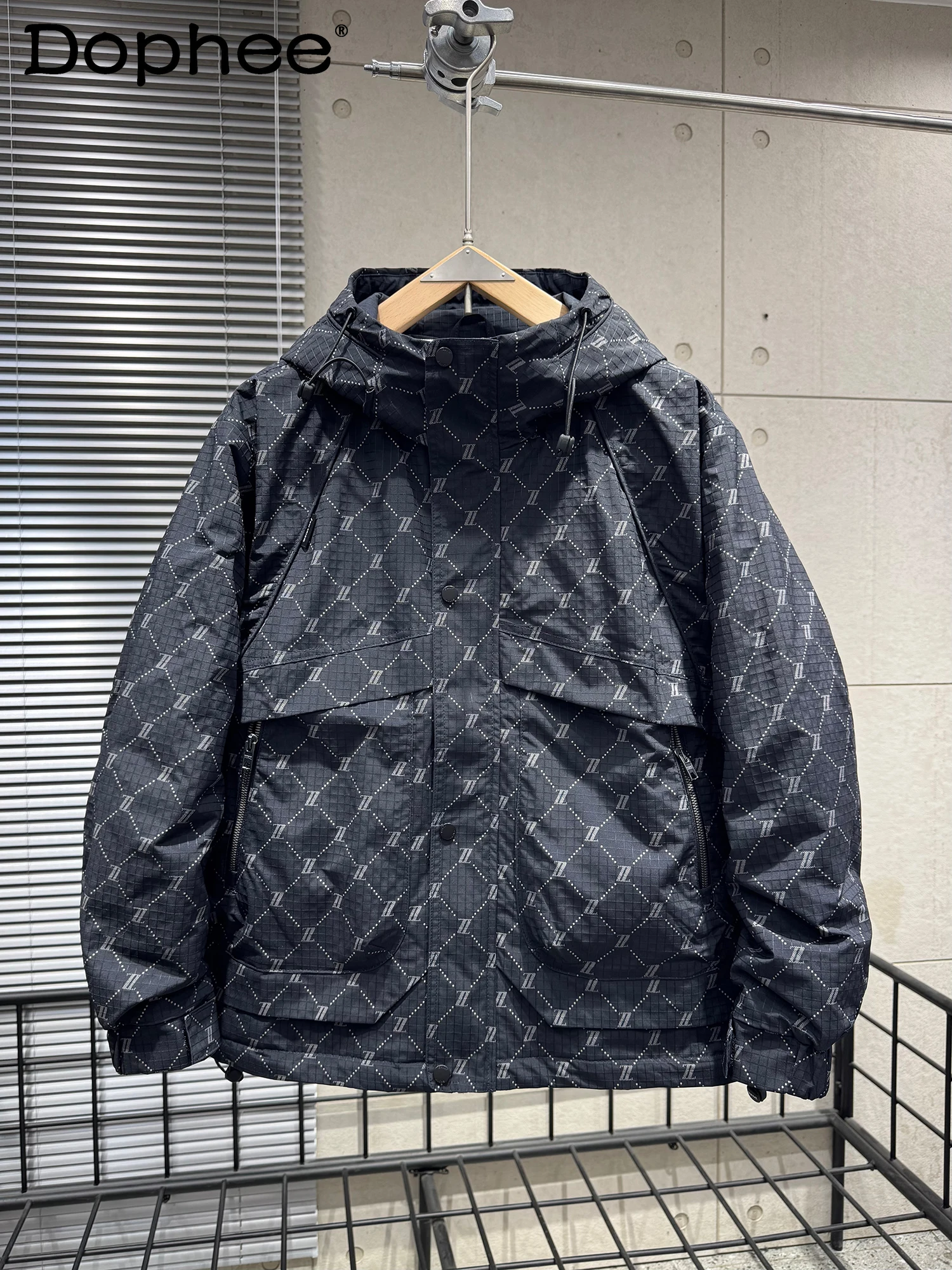 

2025 зимняя новая модная повседневная куртка, стильная молодежная популярная мужская свободная утолщенная куртка с капюшоном на хлопковой подкладке