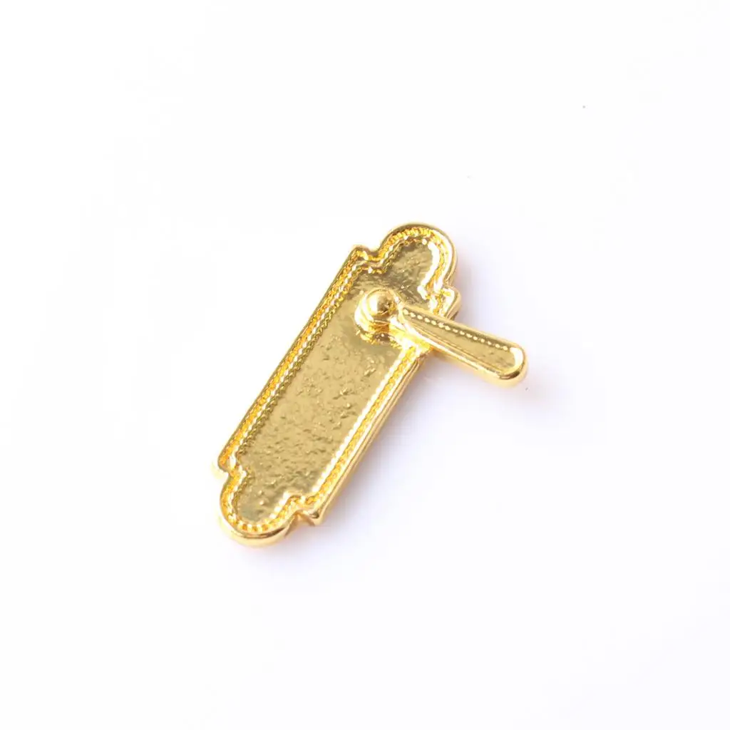 4 قطع 1:12 مطرقة الباب الذهبية المصغرة قفل لوحة الباب مقابض دمية اكسسوارات الديكور