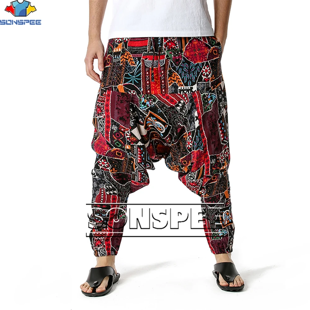 SONSPEE 2022 New Men\'s Folk CultureHarem Yoga Loose Pants Suspender Sport Trousers Streetwear Dance Hip Hop Sweatpants Clothing