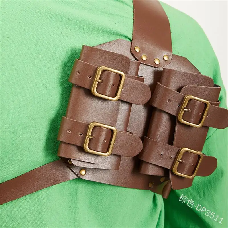 Medieval Knight Back Double Scabbard Shoulder Harness Sword Holder Sheath Viking Cosplay Costume Leather War Gear For Adult Larp