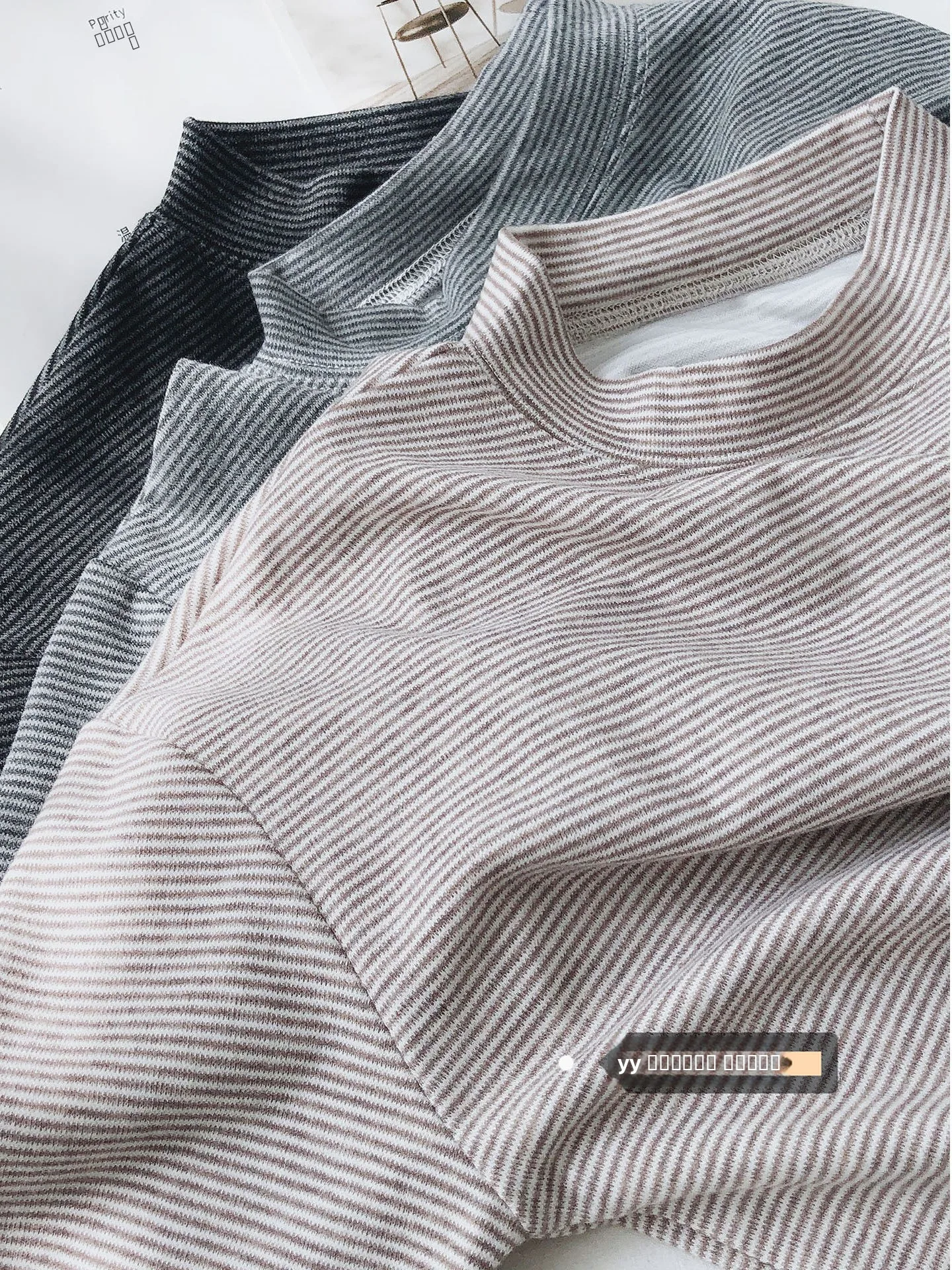 

Women's Thiened round Ne Long Sve T-irt Winter Korean Sle Lazy Loose Fit Top Base irt Commute Stripe Pattern