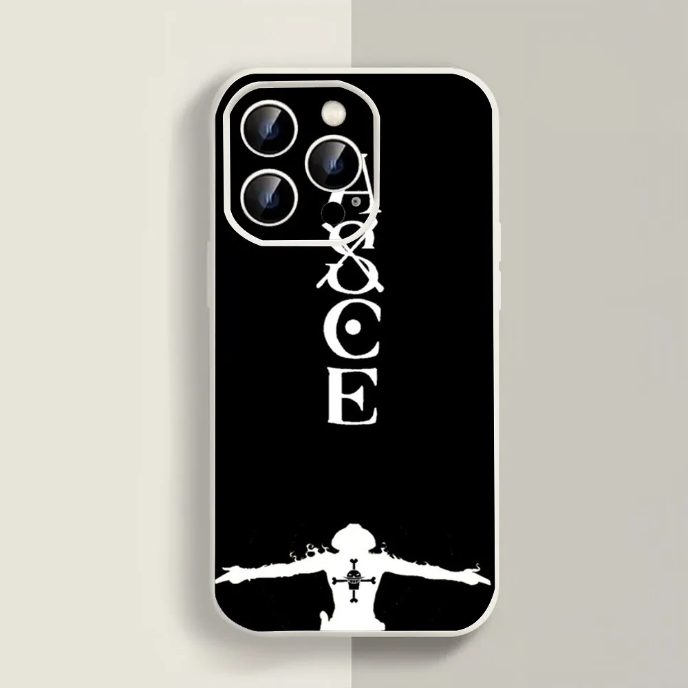 Portgas·D· Ace O-one P-piece Phone Case For Iphone 11 13 14 15 16 Pro Max X Xr Xs Max Se2020 12mini White Cover Case