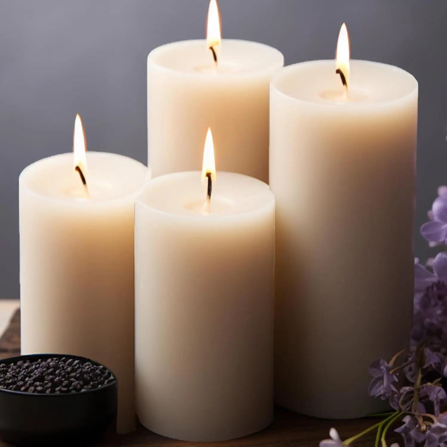 

Unscented Ivory Pillar Candles Set of 6-2.8x4 inch - Dripland SmokelLarge Pillar Candles, 50-Hours