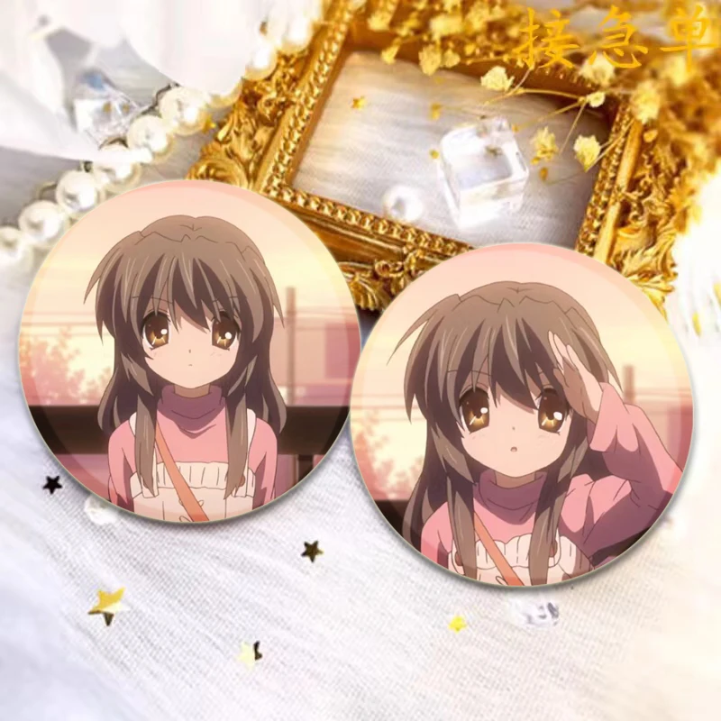 HD Print Pins Anime Clannad Brooches Cartoon Figures Kotomi Ichinose Youhei Sunohara Tomoyo Sakagami Badge Gifts Accessories