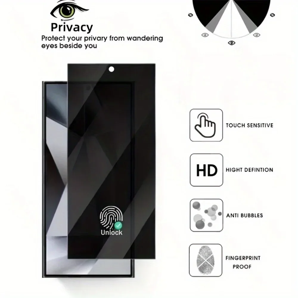2 قطعة زجاج مقسى مضاد للتجسس لهاتف سامسونج جالاكسي S25 S24 Ultra S23 S22 S21 Plus S25 Edge S24 S23 FE غطاء كامل واقيات الشاشة #5