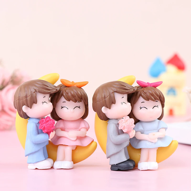 Romantic Couple Figurines Sweety Lovers Craft Fairy SceneDIY Micro Wedding Decor