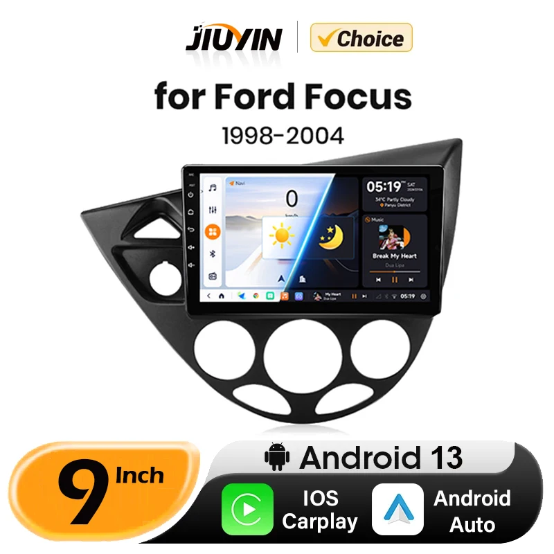 JIUYIN MG AI Voice Wireless CarPlay Android Auto Radio for Ford Fiesta 1995-2001 Focus MK1 1998-2004 Car Multimedia autoradio