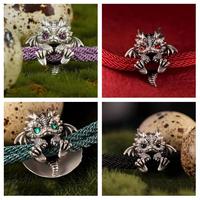 Vintage Red Rope Dragon Bracelet Bangle for Men Women Pullable Adjust Bracelet This Animal Year Good Lucky Jewelry Accessories