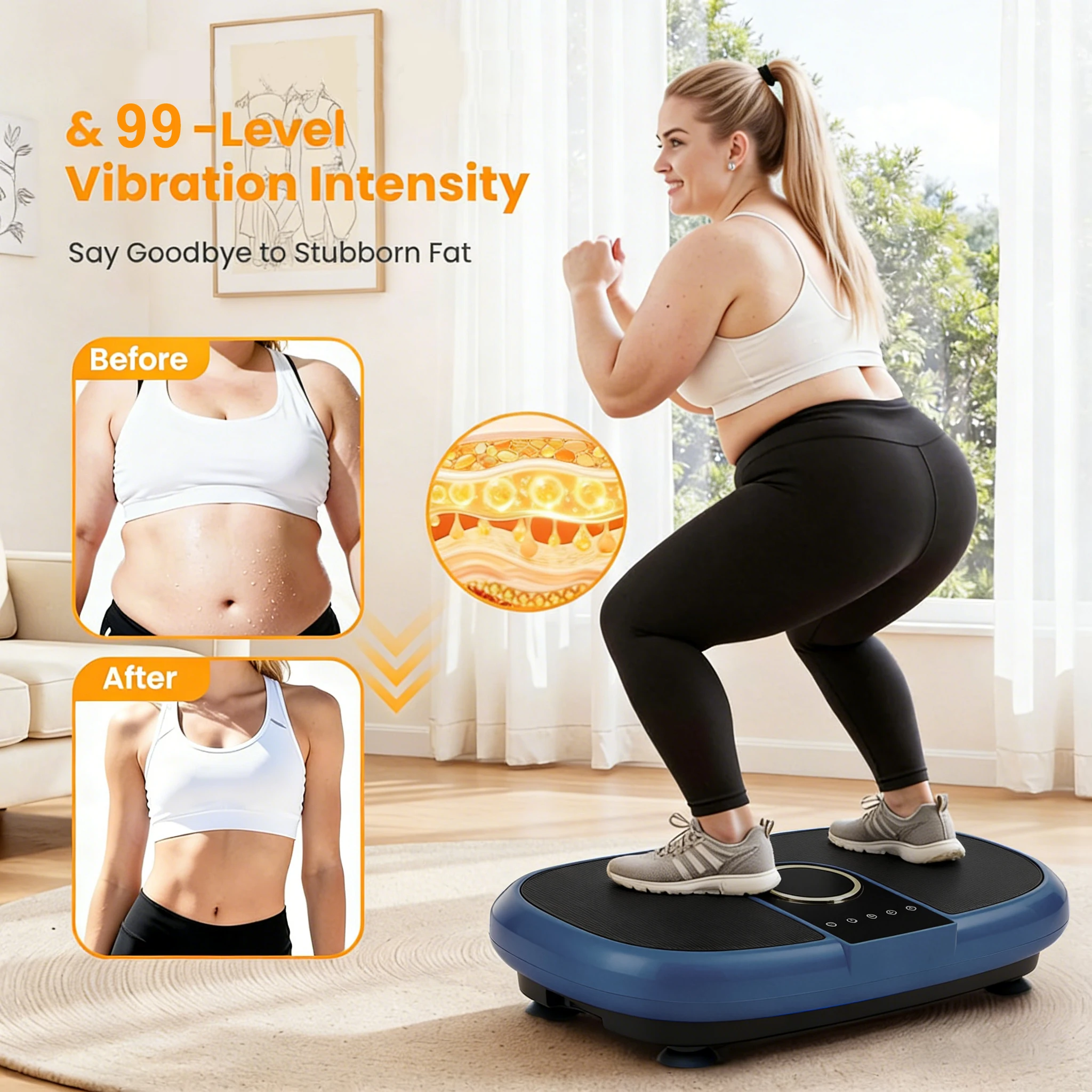Wholesale Price Bodybuilding Fitness Equipment Indoor Vibration Plate Platform Exercise Machine
