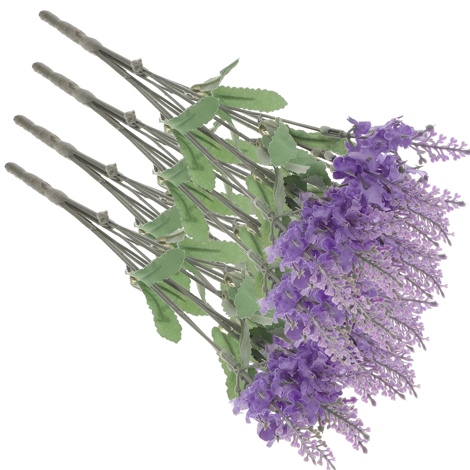 

4 Pcs Artificial Lavender Bouquet Silk Flowers Realistic Decor Indoor Adornment Plastic Faux Plants Home Office Shop Layout