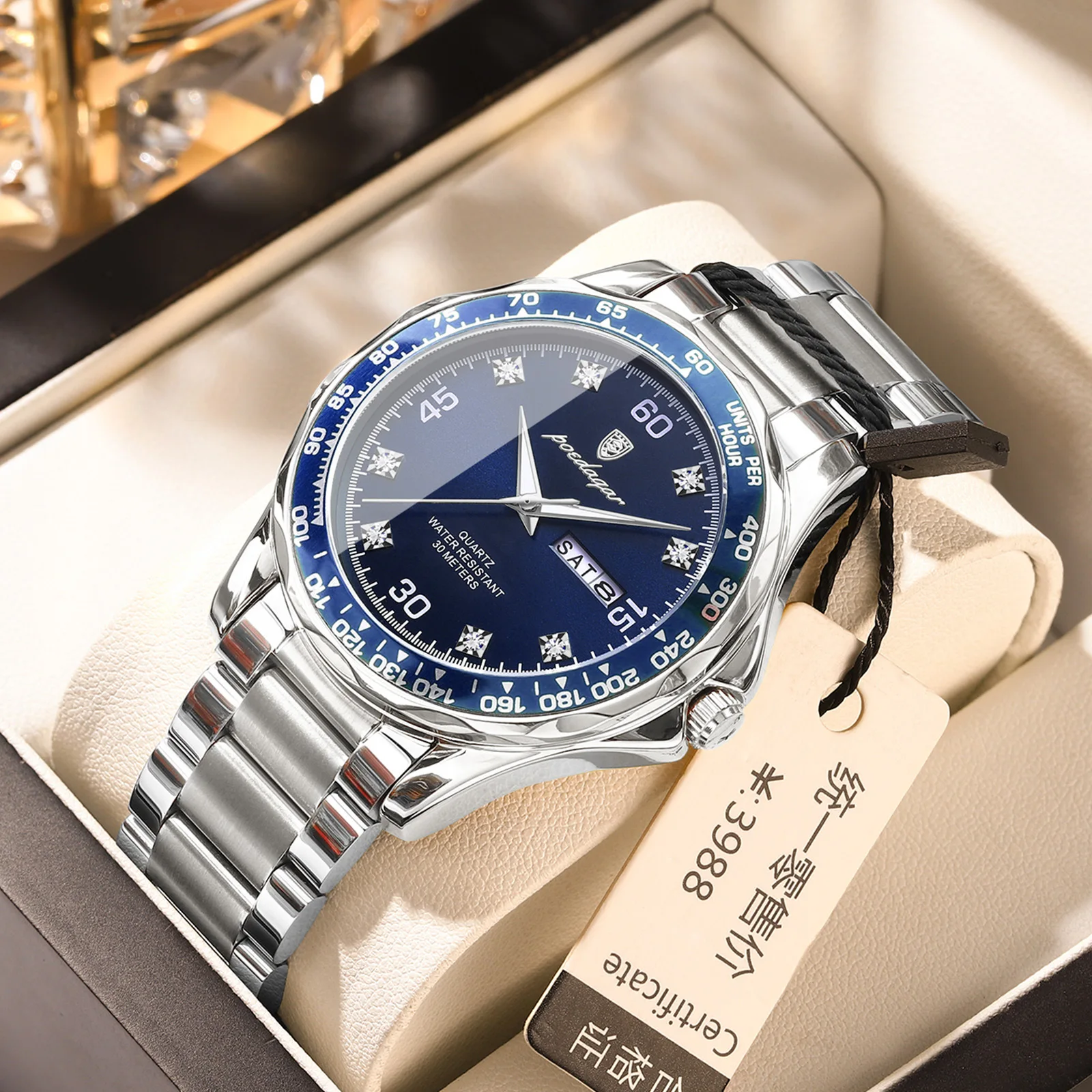 

Casual Business Diamond Clock Men Luxury Watch Automatic Mens Watches For Man Luxury.Fashion Quartz Wristwatches Tudo Por 1 Real